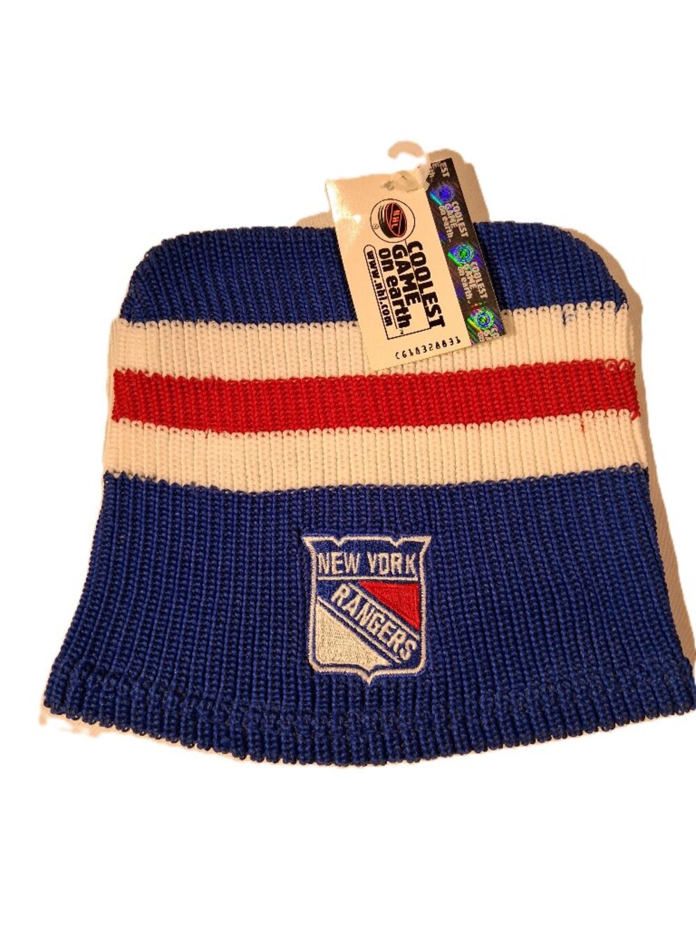 Vintage 90s New York Rangers Beanie Hat NWT Deadstock Made In Canada NHL Shield